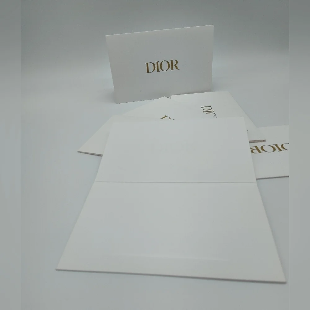 DIOR Boutique Cards Set of 6 Gold Logo Luxury Gift Inserts White